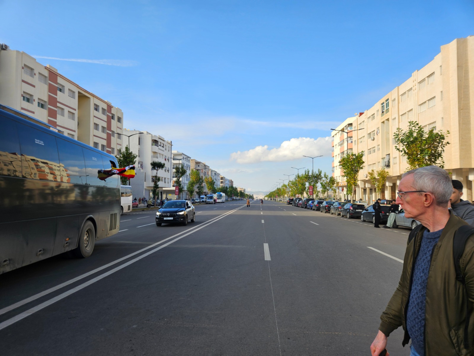 Modern boulevard in the newer part of Fes, Morocco