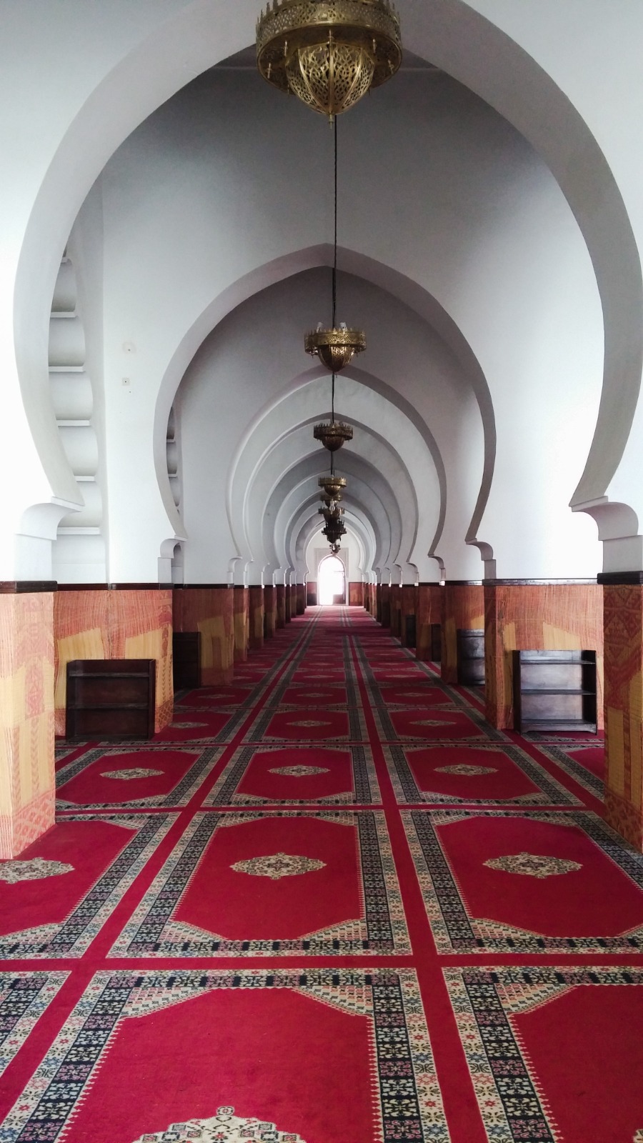 Interior arches of Koutoubia Mosque in Marrakesh, Morocco